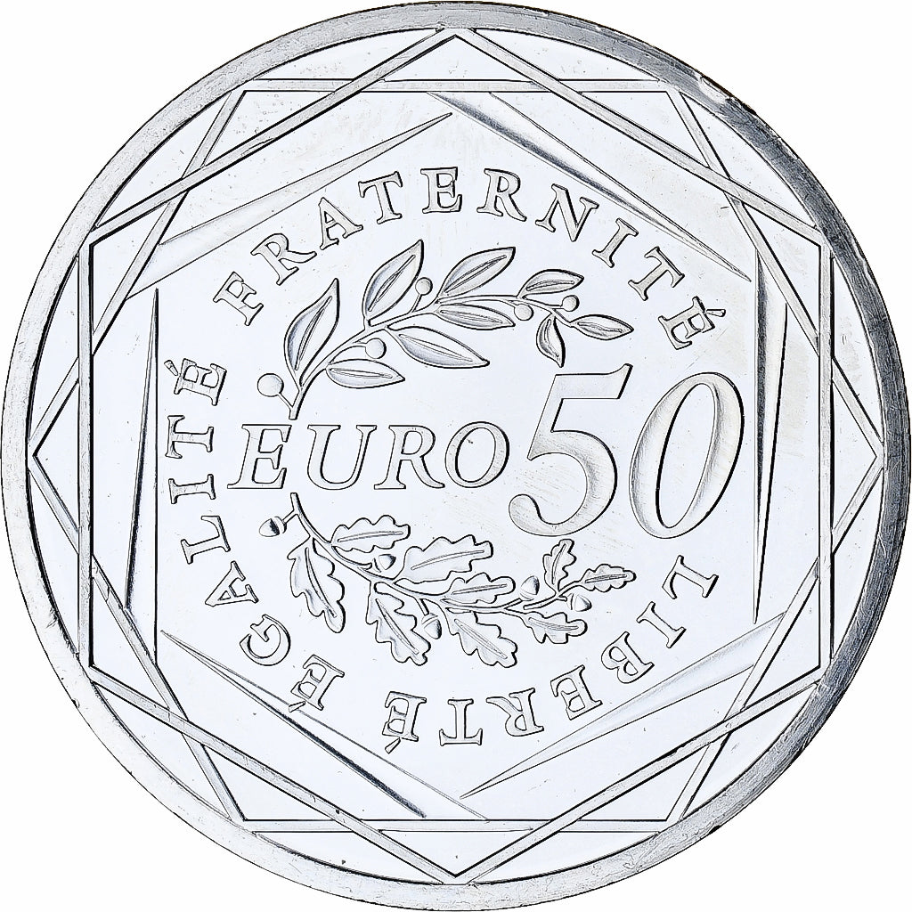 France, 50 Euro, 2010, Paris, Semeuse, MS(64), Silver