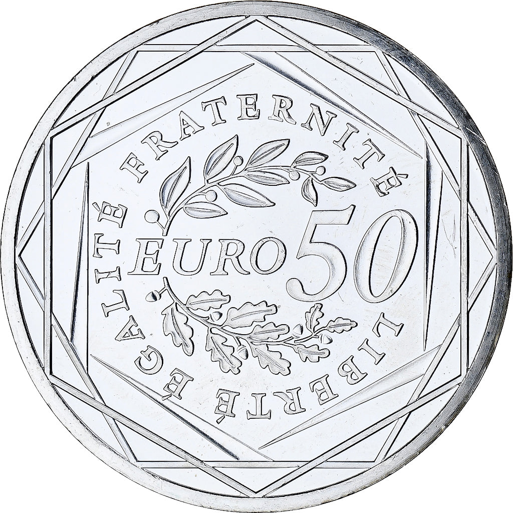 France, 50 Euro, 2010, Paris, Semeuse, MS(64), Silver