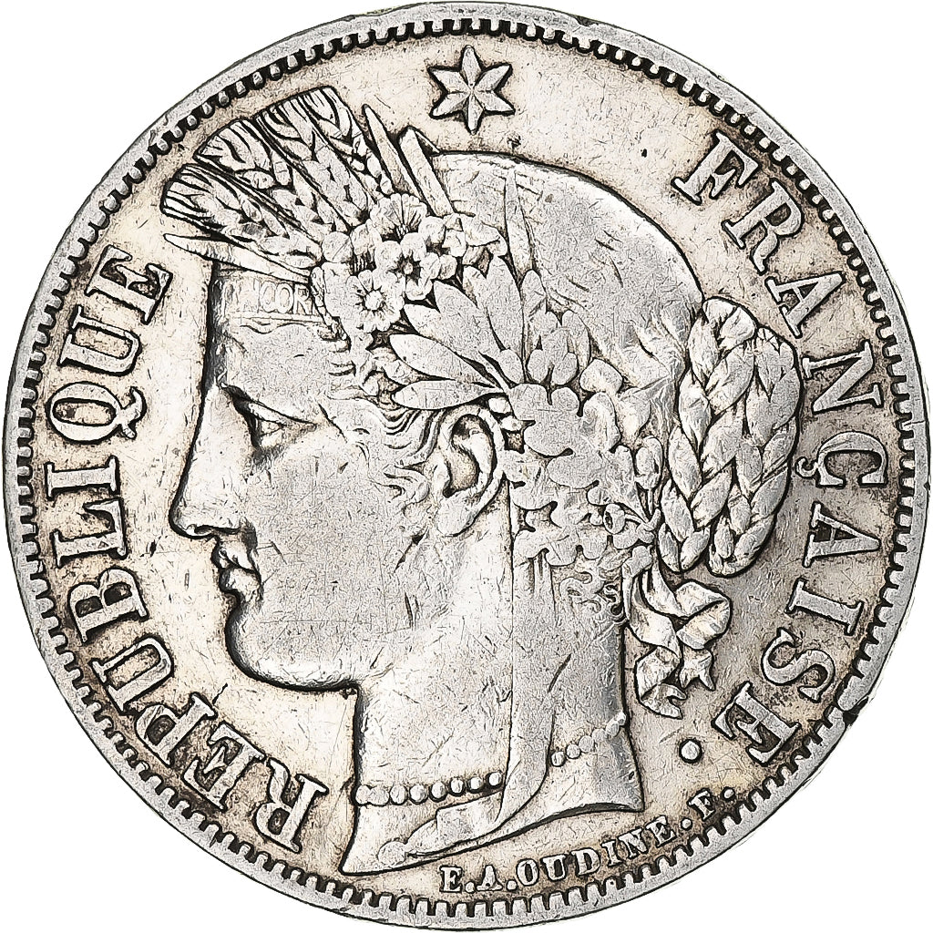 Coin, France, Cérès, 5 Francs, 1851, Paris, VF(30-35), Silver, KM:761.1