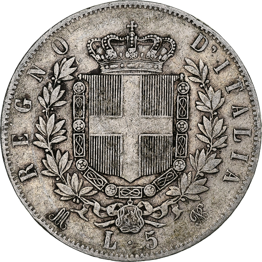 Monnaie, Italie, Vittorio Emanuele II, 5 Lire, 1874, Milan, TB+, Argent, KM:8.3