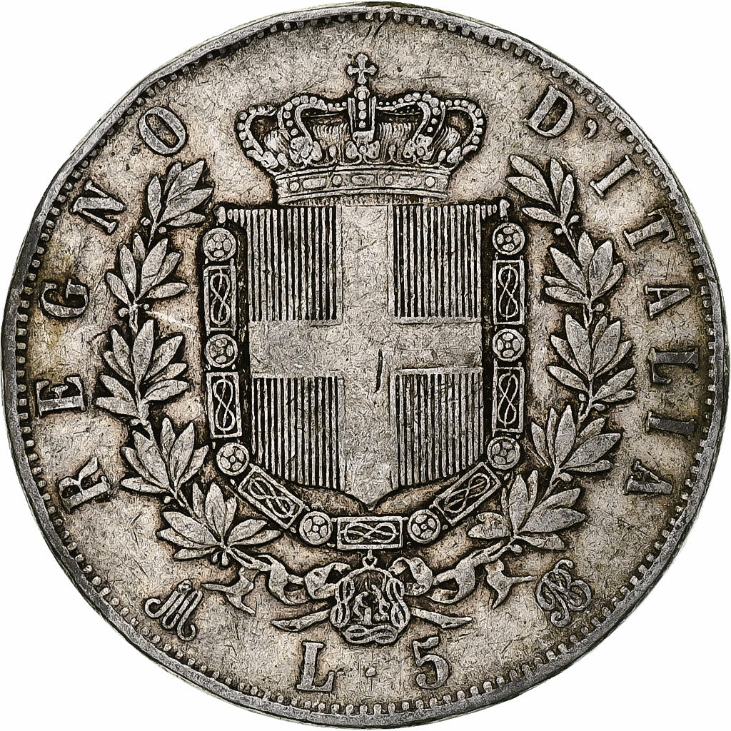 Monnaie, Italie, Vittorio Emanuele II, 5 Lire, 1874, Milan, TB+, Argent, KM:8.3