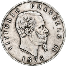 Coin, Italy, Vittorio Emanuele II, 5 Lire, 1876, Rome, EF(40-45), Silver