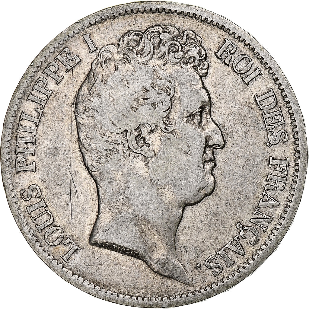 Moneta, Francia, Louis-Philippe, 5 Francs, 1831, Lille, MB+, Argento, KM:736.3