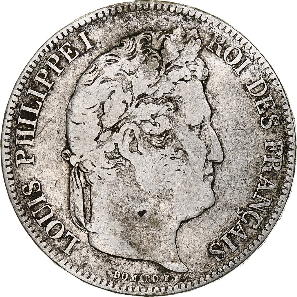 Moneta, Francia, Louis-Philippe, 5 Francs, 1834, Nantes, MB, Argento, KM:749.12