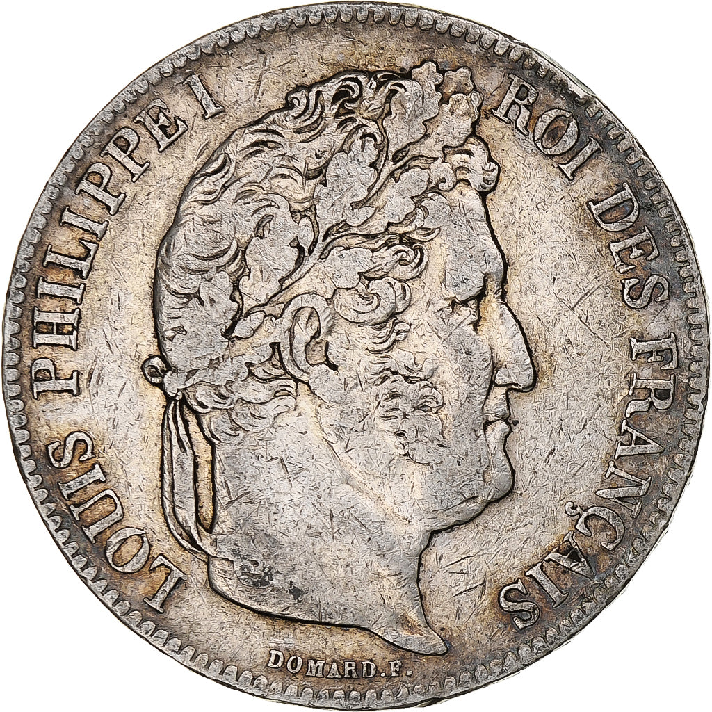 França, 5 Francs, Louis-Philippe, 1835, Strasbourg, Prata, EF(40-45)