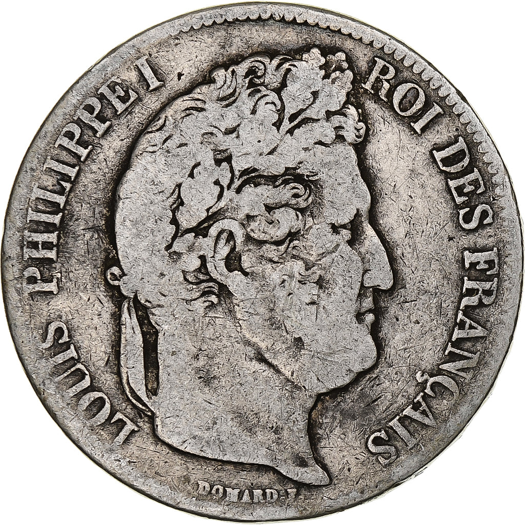 Moneta, Francia, Louis-Philippe, 5 Francs, 1838, Paris, MB, Argento, KM:749.1