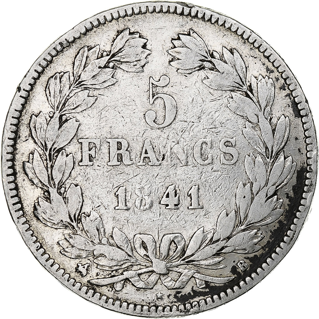 Monnaie, France, Louis-Philippe, 5 Francs, 1841, Rouen, TB, Argent, Gadoury:678