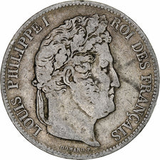 Coin, France, Louis-Philippe, 5 Francs, 1841, Strasbourg, VF(30-35), Silver