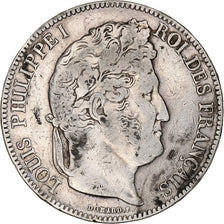 Coin, France, Louis-Philippe, 5 Francs, 1843, Rouen, EF(40-45), Silver
