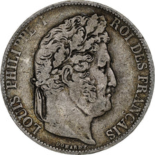 Francja, 5 Francs, Louis-Philippe, 1845, Lille, Srebro, VF(30-35), Gadoury:678a