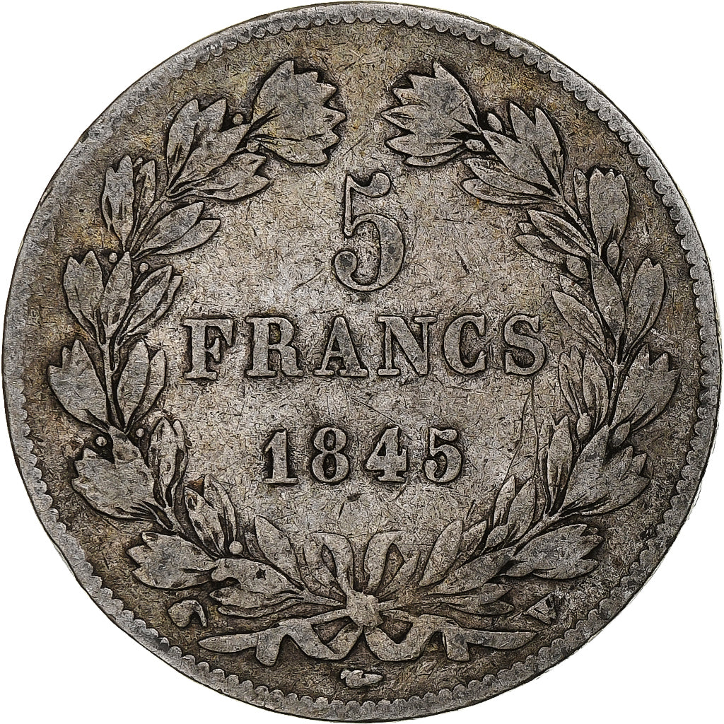 Francja, 5 Francs, Louis-Philippe, 1845, Lille, Srebro, VF(30-35), Gadoury:678a