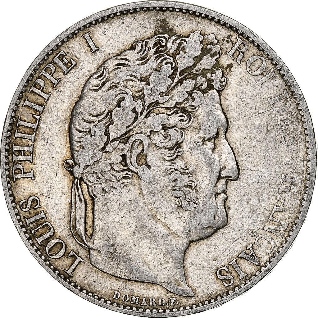 Moneta, Francia, Louis-Philippe, 5 Francs, 1845, Lille, BB, Argento, KM:749.13