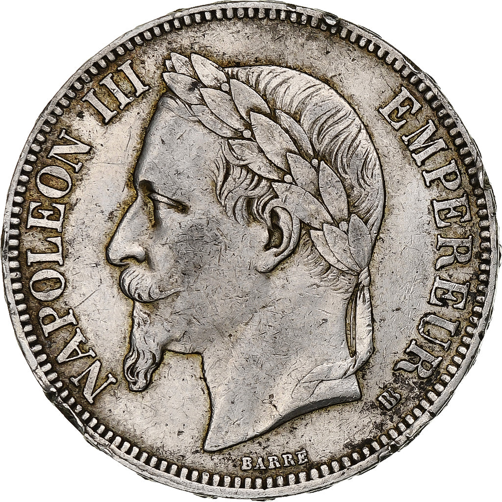 Moneta, Francja, Napoléon III, 5 Francs, 1867, Strasbourg, VF(30-35), Srebro