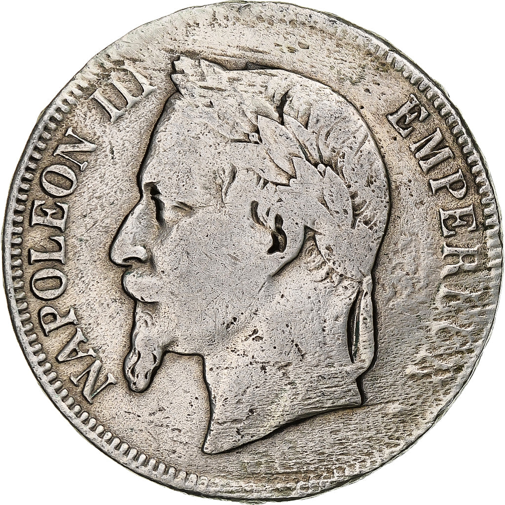 Monnaie, France, Napoleon III, Napoléon III, 5 Francs, 1868, Paris, B+, Argent