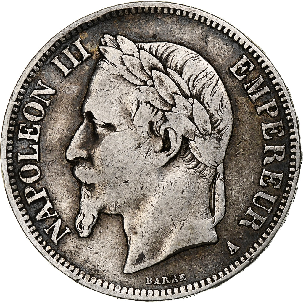 Munten, Frankrijk, Napoleon III, Napoléon III, 5 Francs, 1868, Paris, FR+