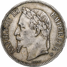 Frankrijk, Napoleon III, 5 Francs, 1868, Strasbourg, Zilver, ZF+, Gadoury:739
