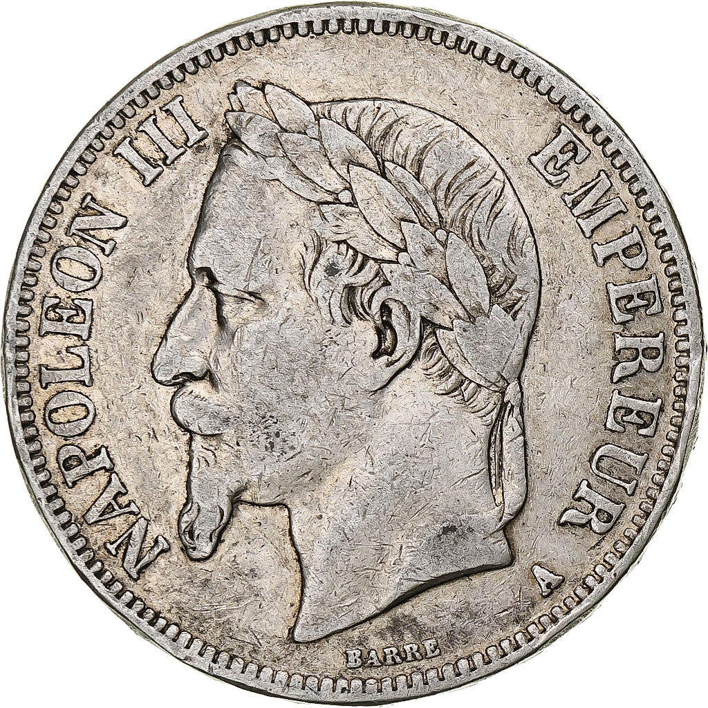 Moneta, Francja, Napoleon III, 5 Francs, 1869, Paris, VF(20-25), Srebro