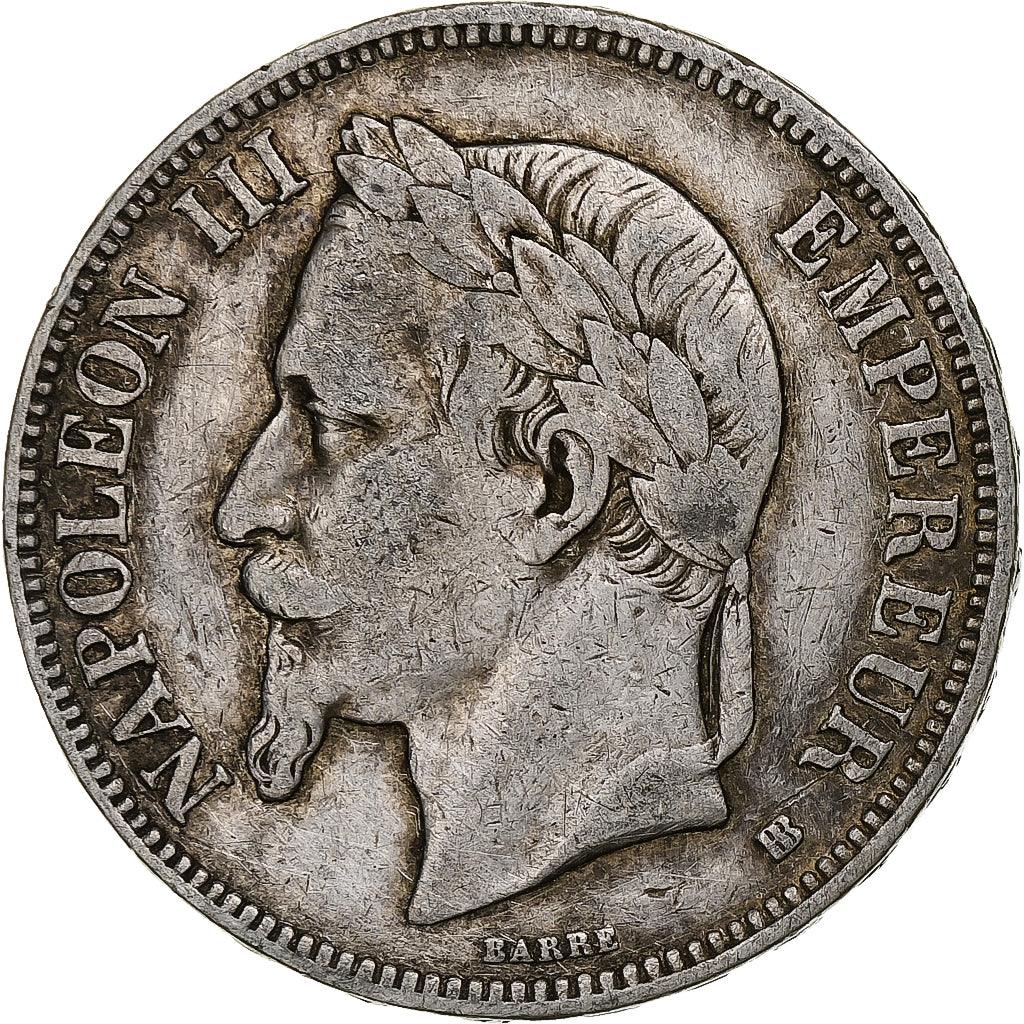 Munten, Frankrijk, Napoléon III, 5 Francs, 1869, Strasbourg, FR, Zilver