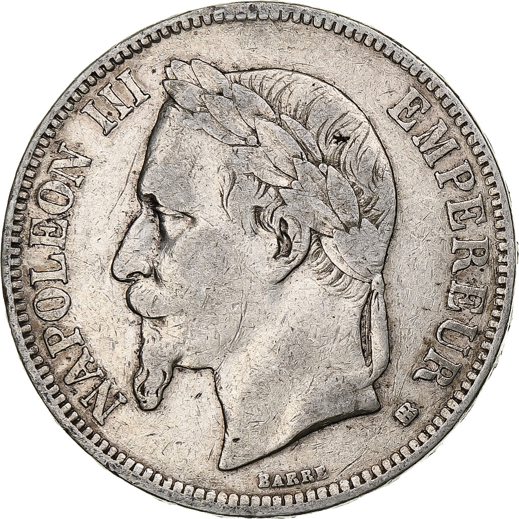 Moneta, Francia, Napoléon III, 5 Francs, 1869, Strasbourg, MB, Argento