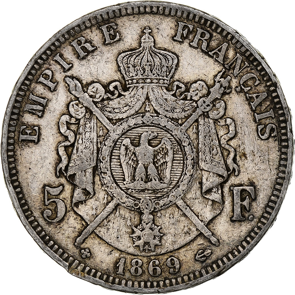Coin, France, Napoléon III, 5 Francs, 1869, Strasbourg, VF(30-35), Silver