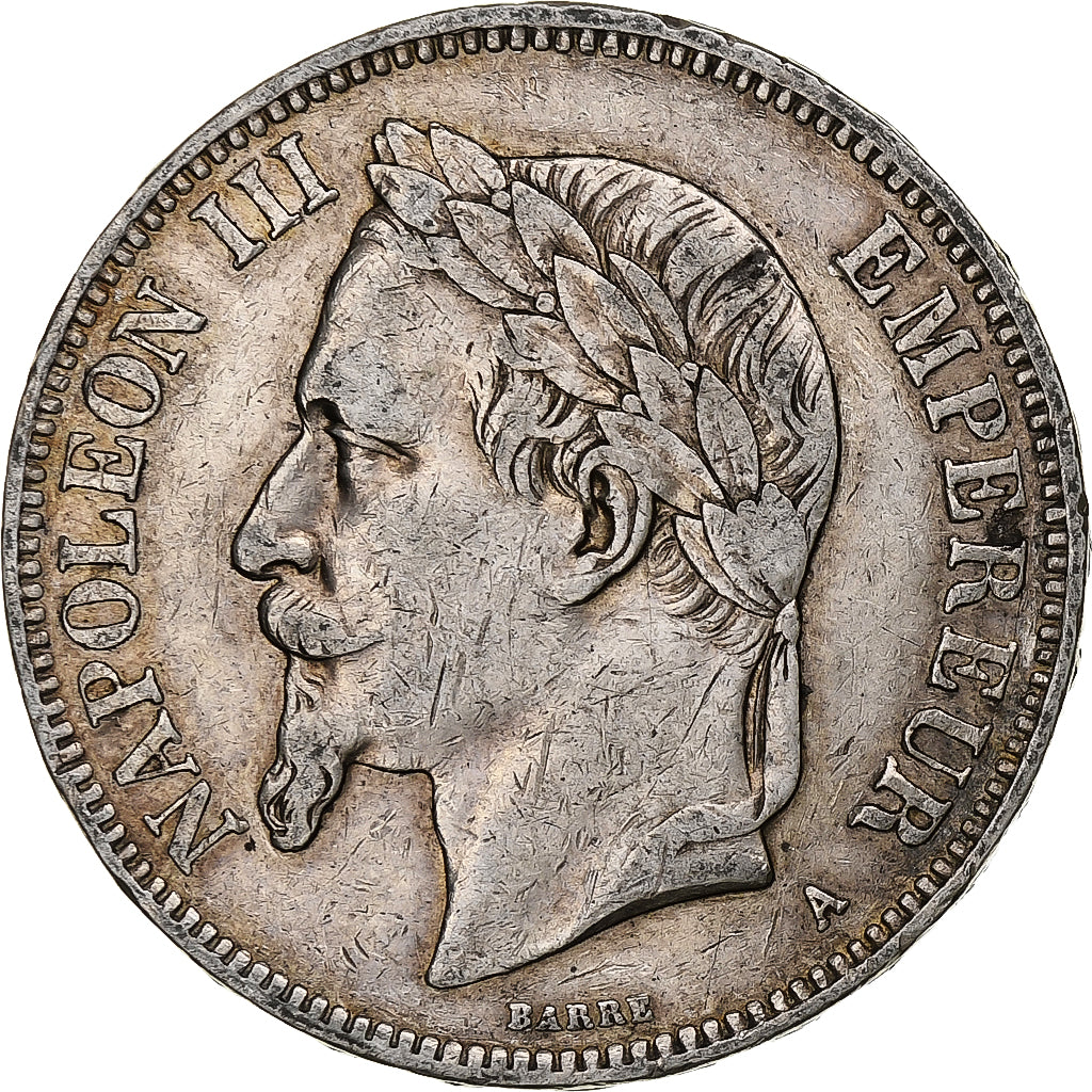 Coin, France, Napoleon III, 5 Francs, 1870, Paris, VF(30-35), Silver, KM:799.1