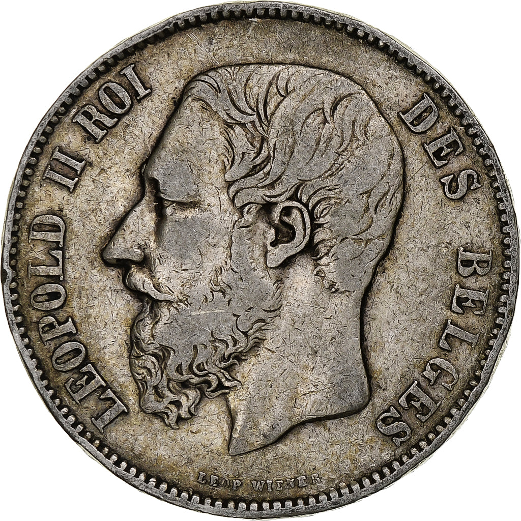 Munten, België, Leopold II, 5 Francs, 5 Frank, 1868, FR, Zilver, KM:24