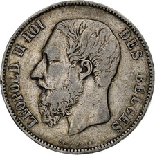 Munten, België, Leopold II, 5 Francs, 5 Frank, 1868, FR, Zilver, KM:24