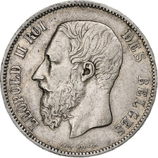 Monnaie, Belgique, Leopold II, 5 Francs, 5 Frank, 1869, TB+, Argent, KM:24