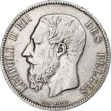 Moneta, Belgio, Leopold II, 5 Francs, 5 Frank, 1870, Brussels, MB, Argento
