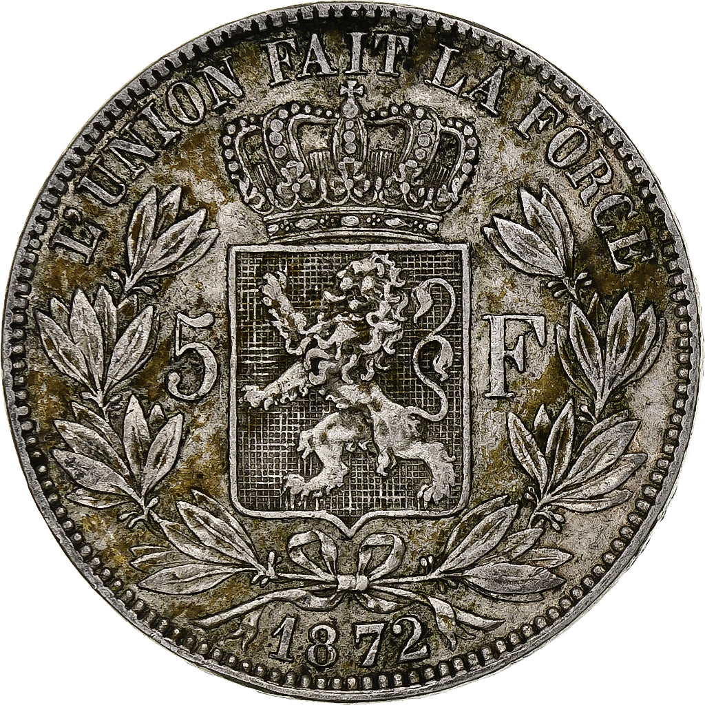 Coin, Belgium, Leopold II, 5 Francs, 5 Frank, 1872, EF(40-45), Silver, KM:24