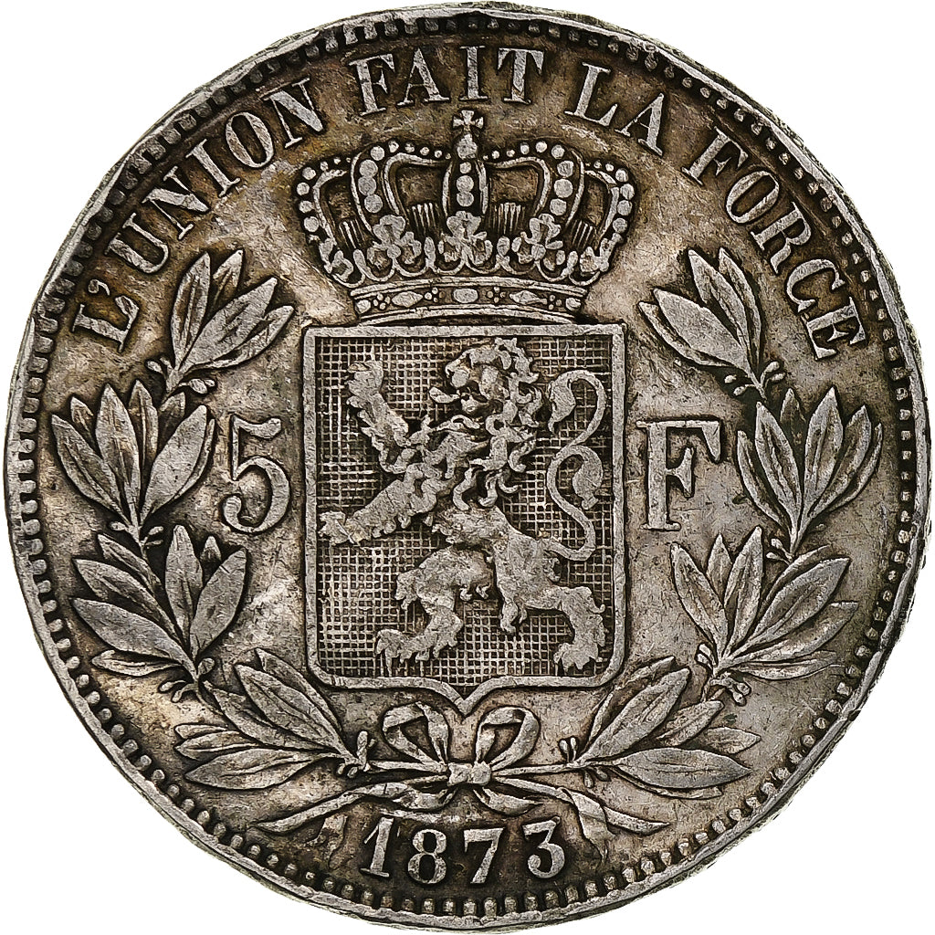Coin, Belgium, Leopold II, 5 Francs, 5 Frank, 1873, VF(30-35), Silver, KM:24