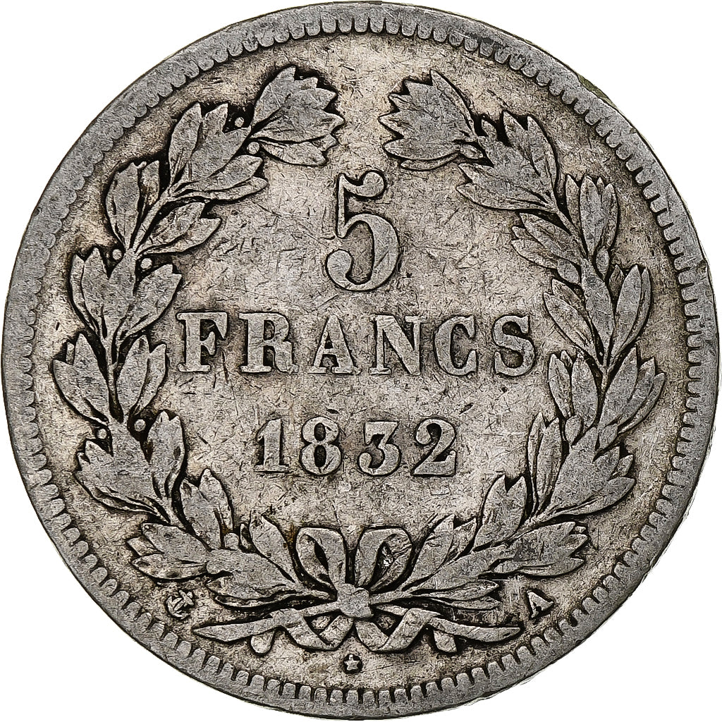 Moneta, Francja, Louis-Philippe, 5 Francs, 1832, Paris, VF(20-25), Srebro