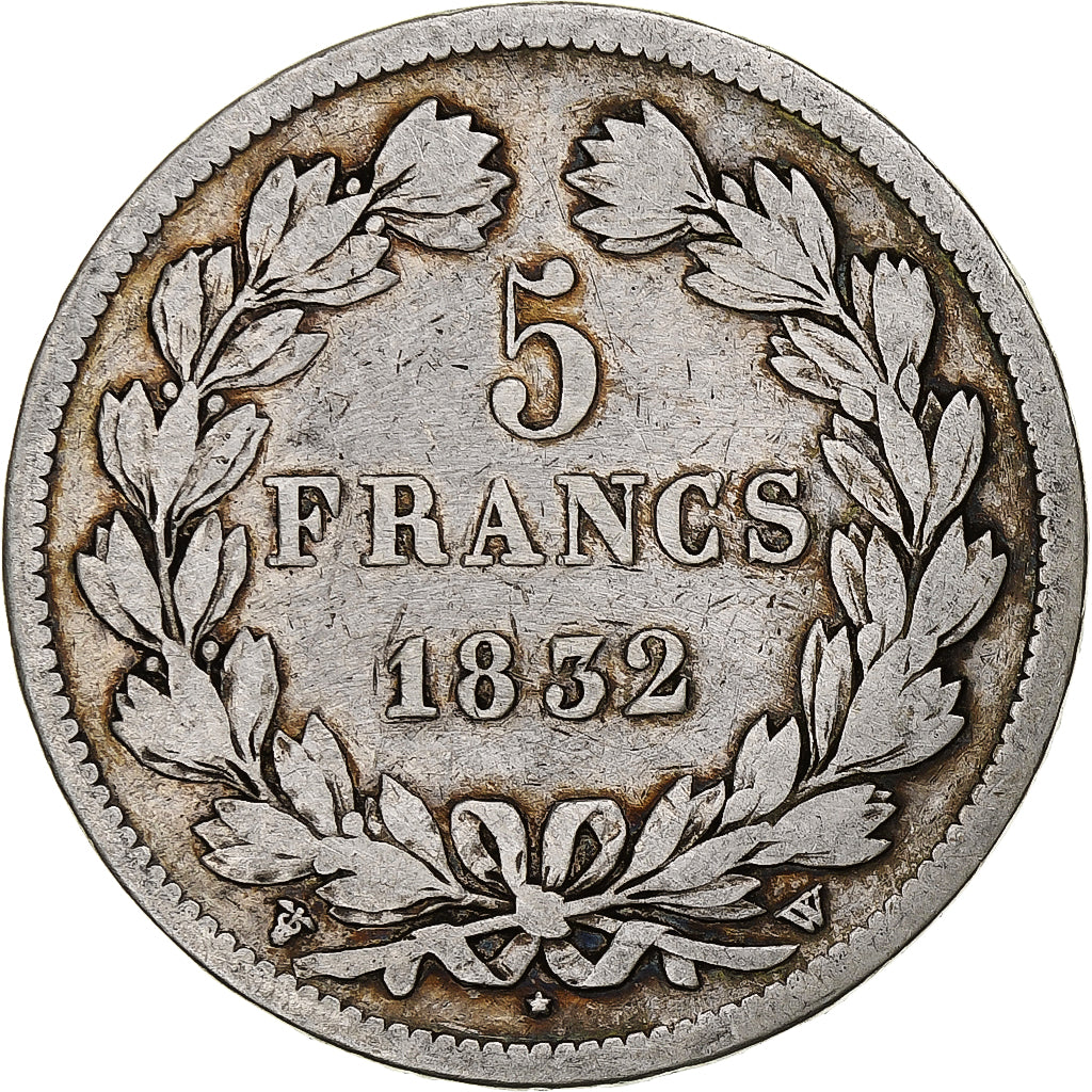 Monnaie, France, Louis-Philippe, 5 Francs, 1832, Lille, TB, Argent, Gadoury:678