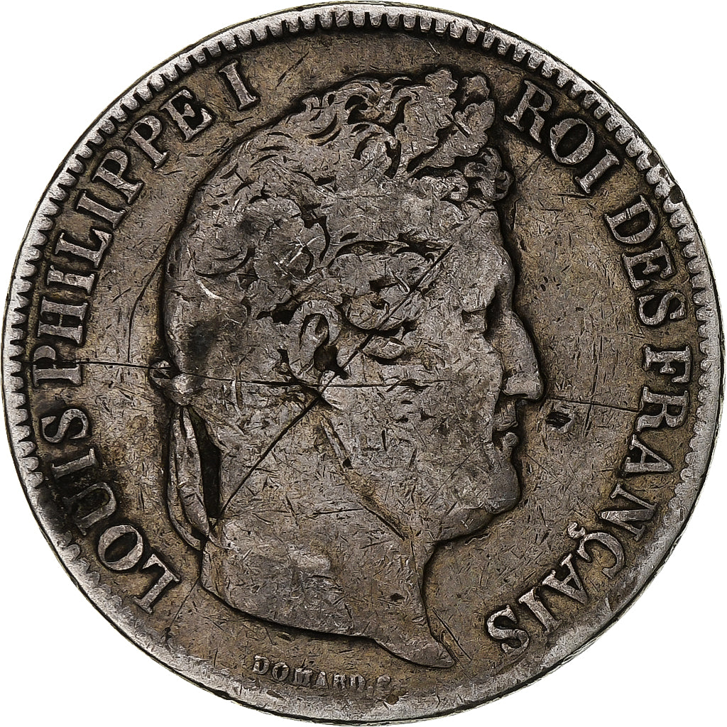 Moneta, Francia, Louis-Philippe, 5 Francs, 1831, Lyon, MB, Argento, KM:744.2
