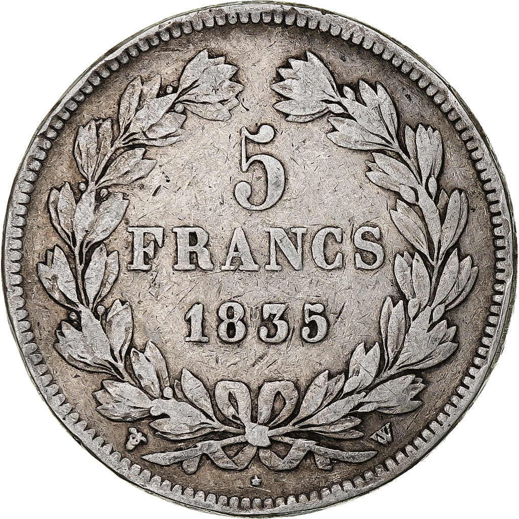 Moneta, Francia, Louis-Philippe, 5 Francs, 1835, Lille, MB, Argento, KM:749.13