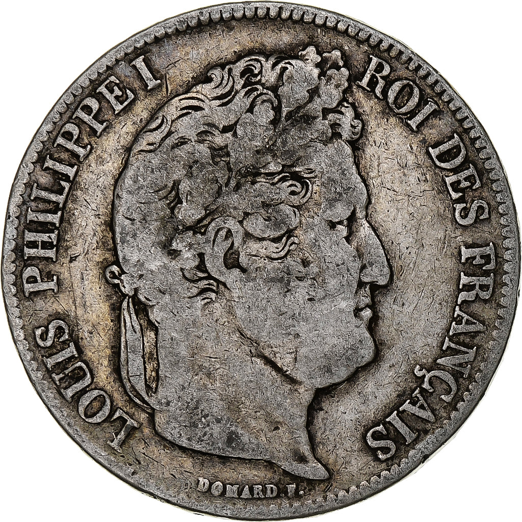 Coin, France, Louis-Philippe, 5 Francs, 1836, Rouen, VF(30-35), Silver