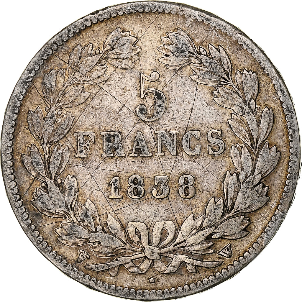 Frankreich, 5 Francs, Louis-Philippe, 1838, Lille, Silber, S+, Gadoury:678