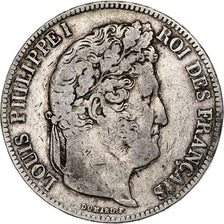 Moneta, Francia, Louis-Philippe, 5 Francs, 1840, Rouen, MB+, Argento, KM:749.2