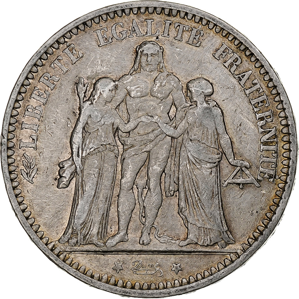 Moneta, Francia, Hercule, 5 Francs, 1873, Paris, MB+, Argento, KM:820.1