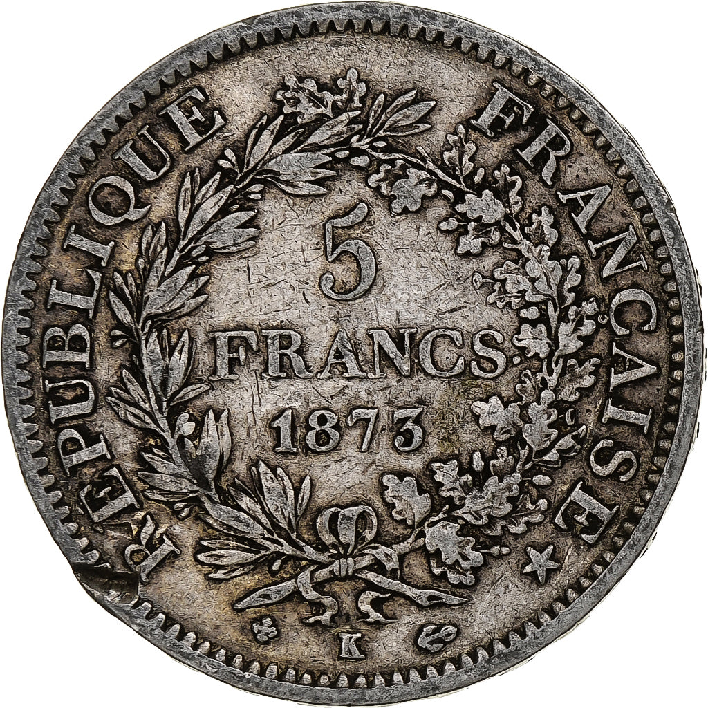 Monnaie, France, Hercule, 5 Francs, 1873, Bordeaux, TB, Argent, Gadoury:745a