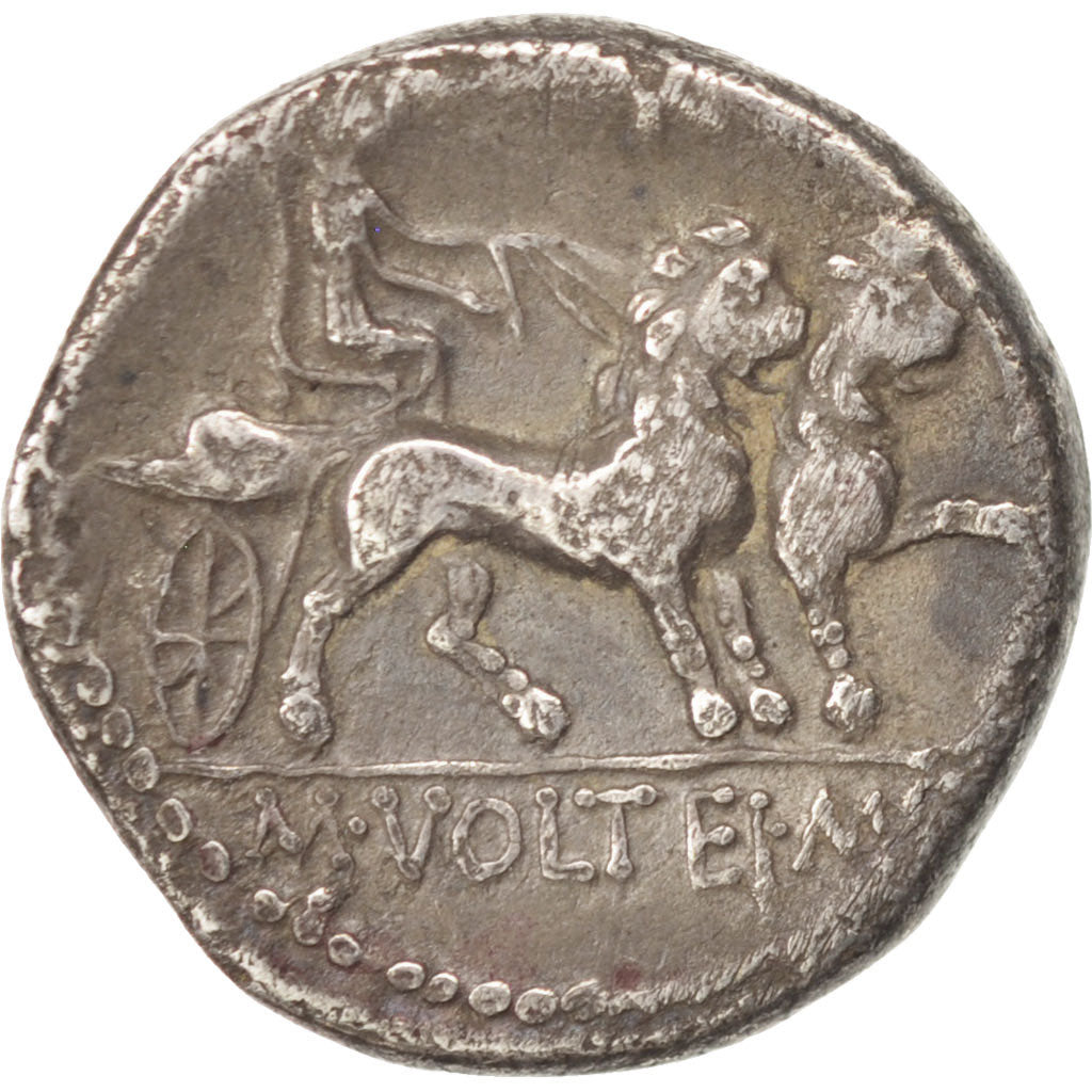 Volteia, Denarius, Rome, VF(30-35), Silver, 3.75