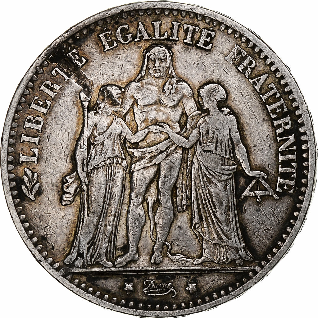 Moneta, Francia, Hercule, 5 Francs, 1875, Paris, MB, Argento, KM:820.1