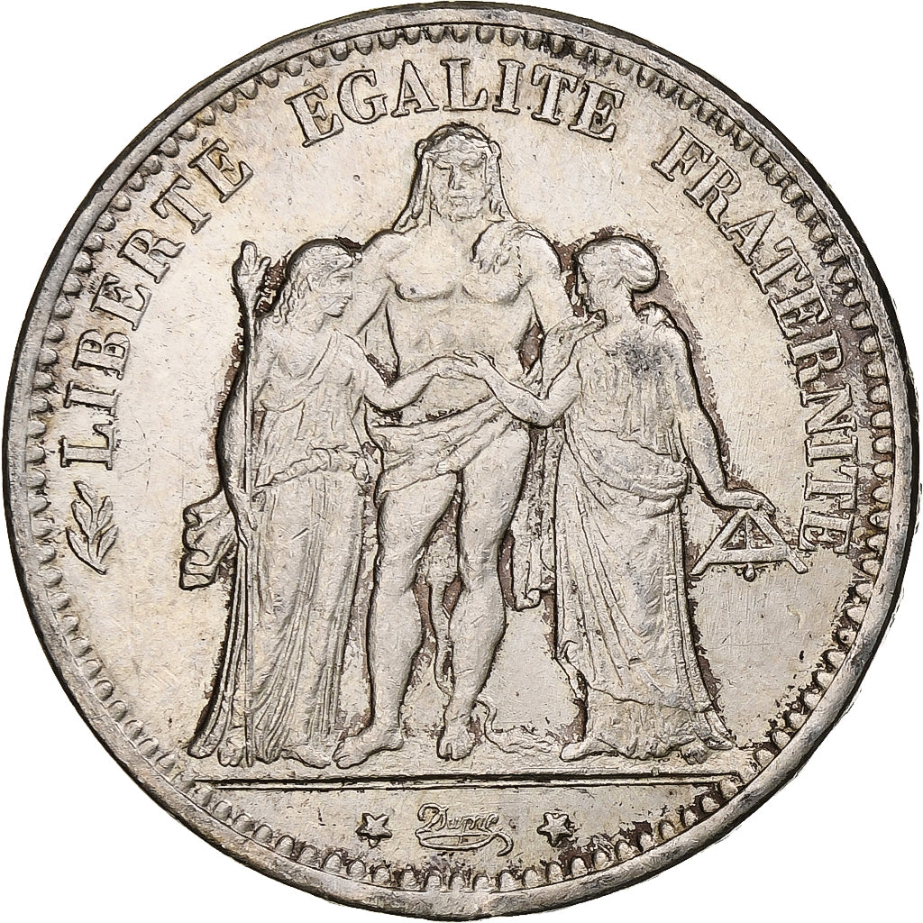Moneta, Francia, Hercule, 5 Francs, 1876, Paris, BB+, Argento, KM:820.1
