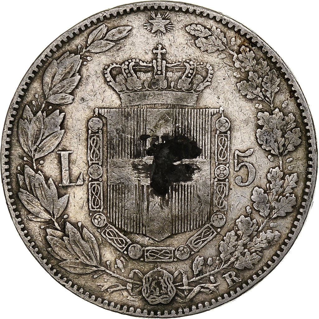 Italie, Umberto I, 5 Lire, 1879, Rome, Argent, TB+, KM:20