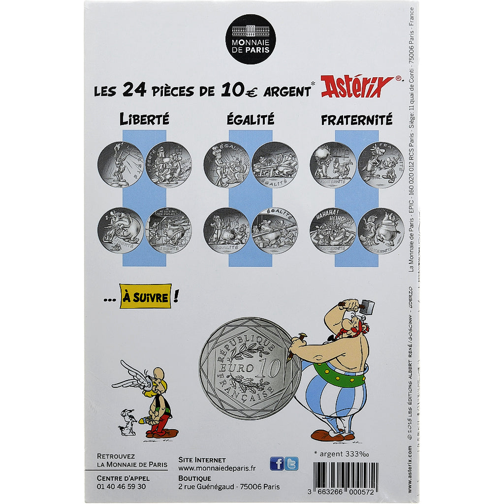 France, Monnaie de Paris, 10 Euro, Astérix Égalité (Jeux Olympiques), 2015