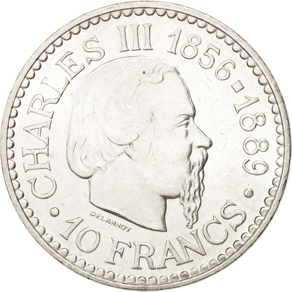 Coin, Monaco, Rainier III, 10 Francs, 1966, MS(63), Silver, KM:146, Gadoury:155