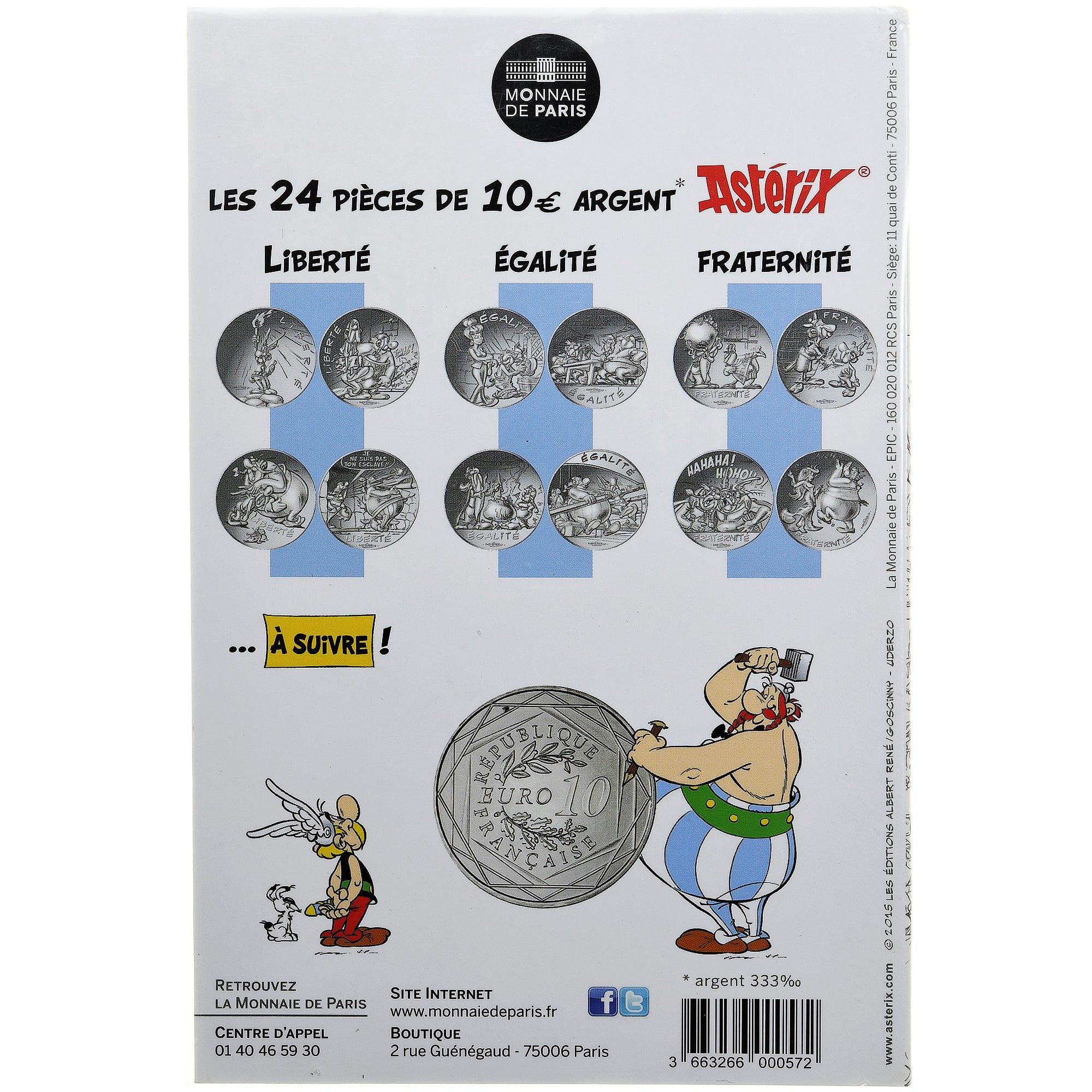 France, Monnaie de Paris, 10 Euro, Astérix Égalité (Le cadeau de César)