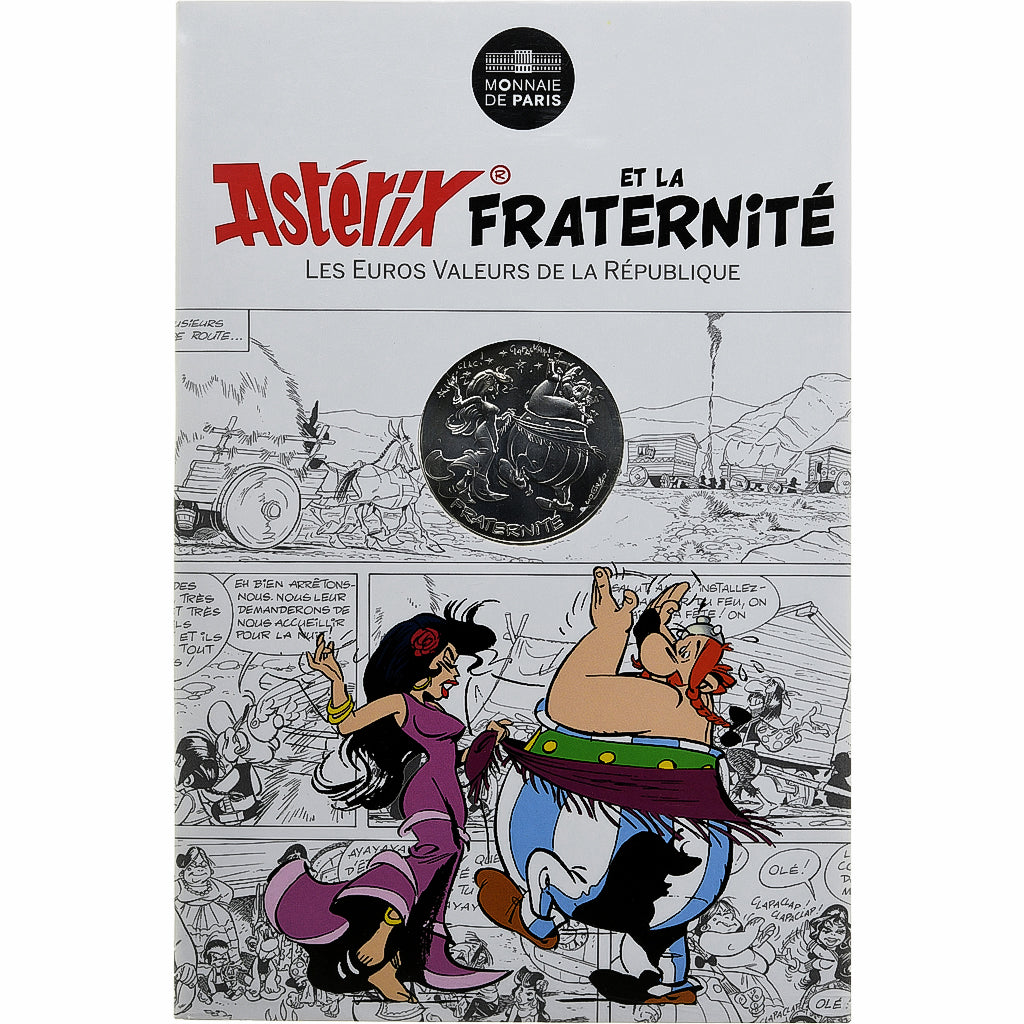 Francia, 10 Euro, Fraternité, Astérix, 2015, Paris, FDC, Argento
