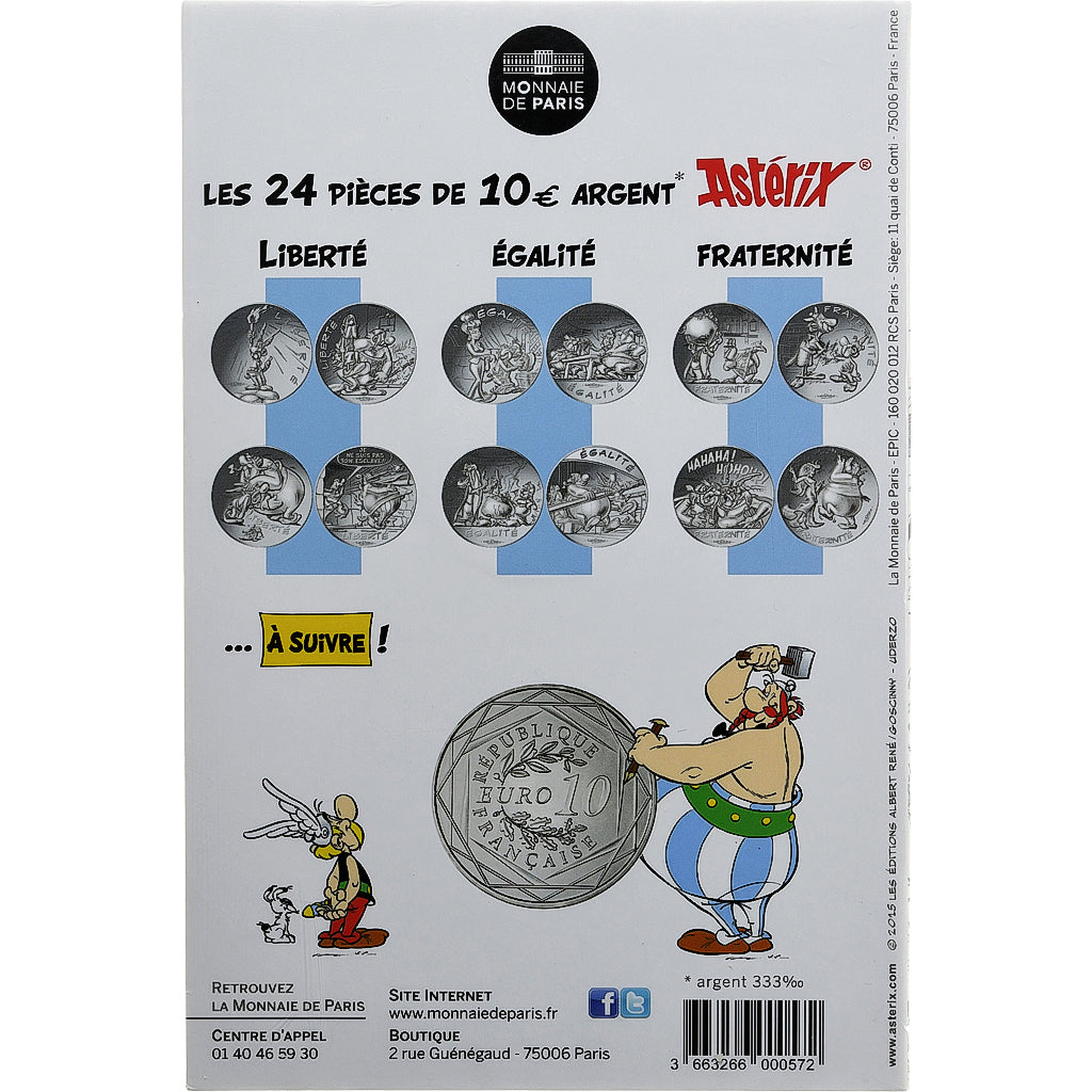 Francia, Monnaie de Paris, 10 Euro, Astérix Fraternité (Astérix chez les