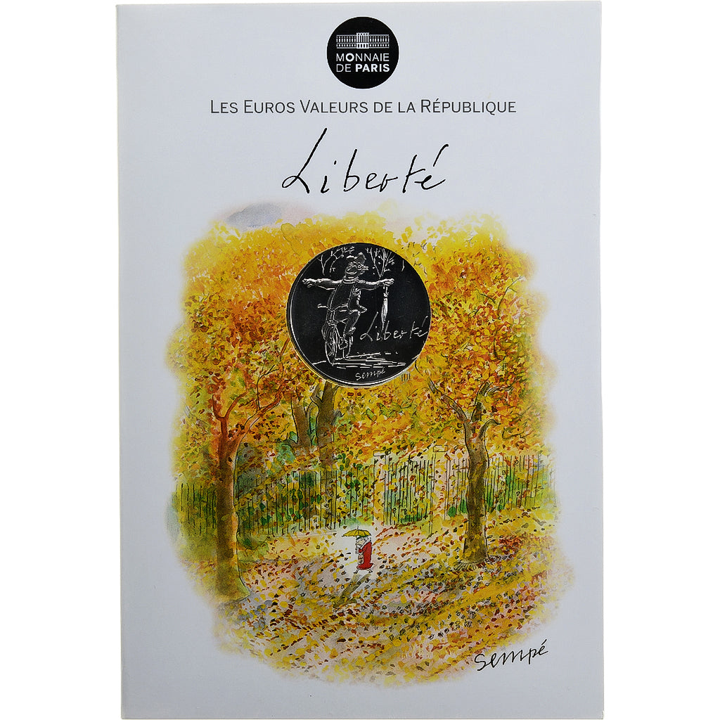 France, Monnaie de Paris, 10 Euro, Liberté Automne Sempé, 2014, Paris, FDC